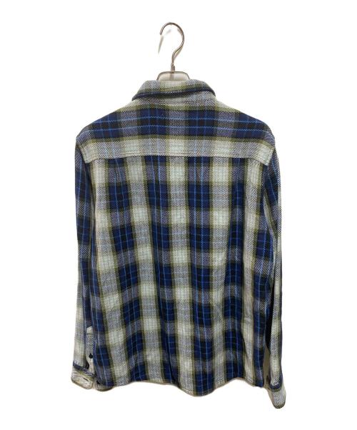 OUTERKNOWN（アウターノーン）OUTERKNOWN (アウターノーン) Ron Herman (ロンハーマン) BLANKET SHIRT グリーン×ブルー サイズ:Ｌの古着・服飾アイテム