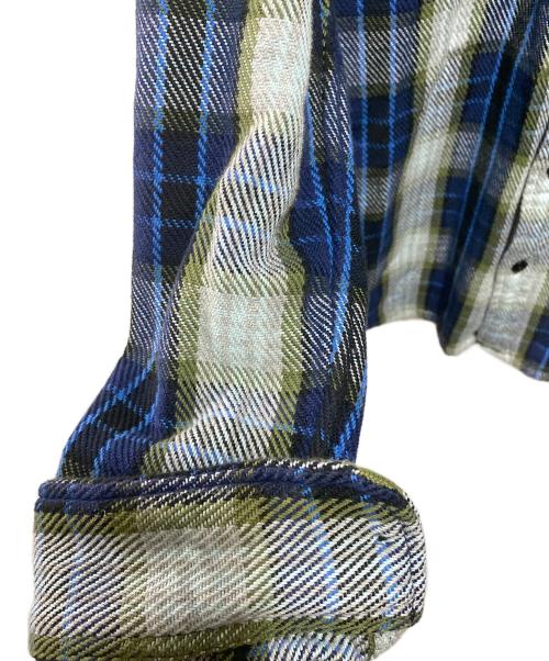 OUTERKNOWN（アウターノーン）OUTERKNOWN (アウターノーン) Ron Herman (ロンハーマン) BLANKET SHIRT グリーン×ブルー サイズ:Ｌの古着・服飾アイテム