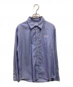 maison kitsuneメゾンキツネ）の古着「ストライプカジュアルシャツ」｜ブルー