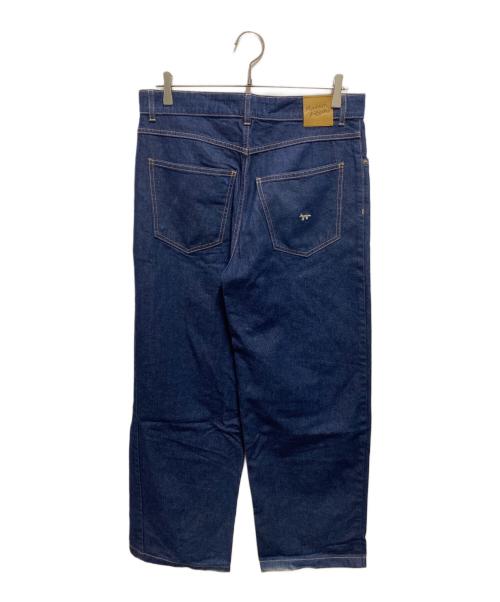 maison kitsune（メゾンキツネ）maison kitsune (メゾンキツネ) ロゴ刺繍デニムパンツ インディゴ サイズ:29の古着・服飾アイテム