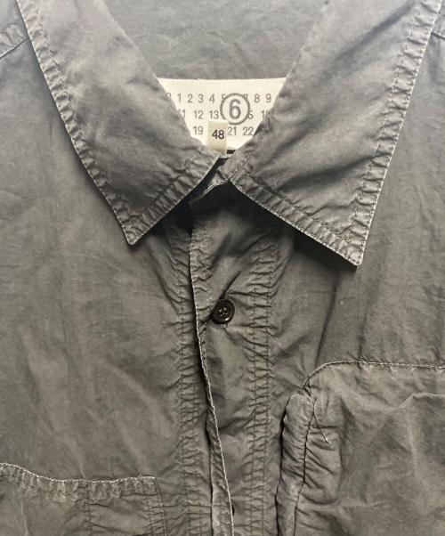 MM6 Maison Margiela（エムエムシックスメゾンマルジェラ）MM6 Maison Margiela (エムエムシックスメゾンマルジェラ) ポケットシャツジャケット ブラック サイズ:48の古着・服飾アイテム