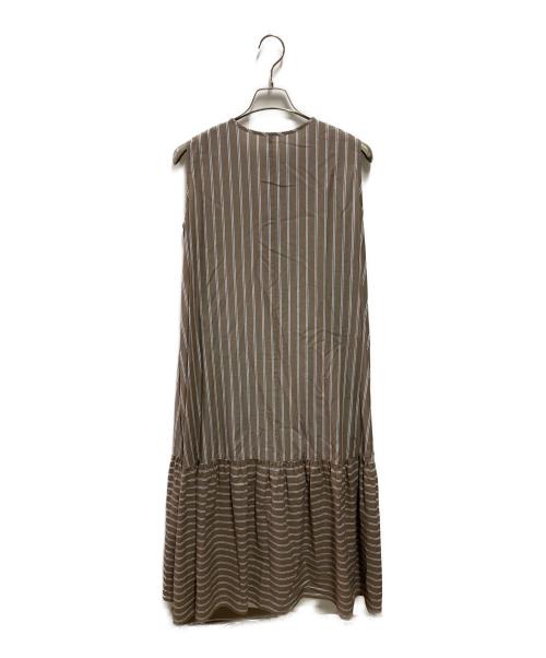 UNTITLED（アンタイトル）UNTITLED (アンタイトル) ストライプワンピース UNTITLED ベージュ サイズ:FREEの古着・服飾アイテム