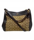 COACHコーチ）の古着「シグネチャー2wayバッグ」｜ブラウン×ベージュ