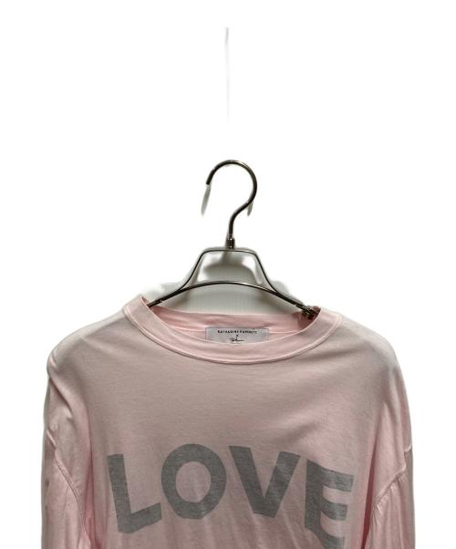 KATHARINE HAMNETT（キャサリンハムネット）KATHARINE HAMNETT (キャサリンハムネット) Ron Herman (ロンハーマン) LOVE L S TEE ピンク サイズ:XSの古着・服飾アイテム