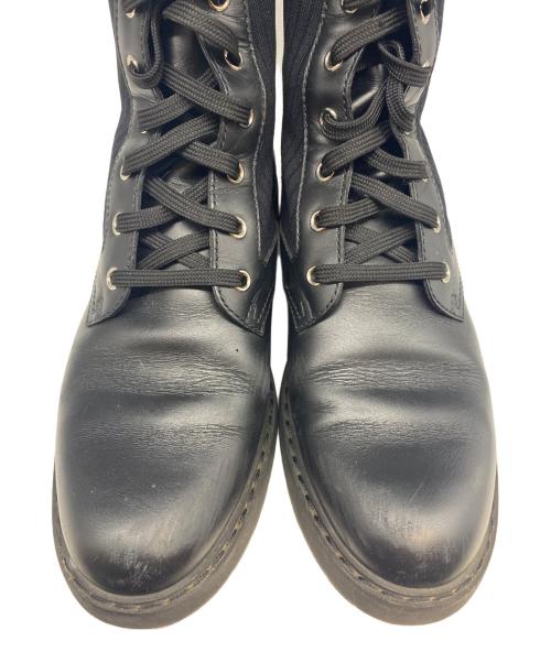 FENDI（フェンディ）FENDI (フェンディ) ロゴニットブーツ ブラック サイズ:25ｃｍの古着・服飾アイテム