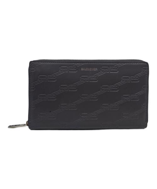 BALENCIAGA（バレンシアガ）BALENCIAGA (バレンシアガ) EMBOSSED MONOGRAM CONTINENTAL WALLET グレーの古着・服飾アイテム