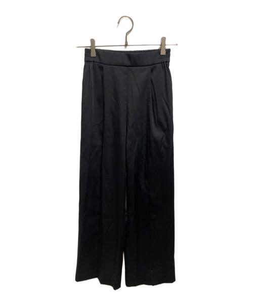 YORI（ヨリ）YORI (ヨリ) サテンセンタープレスワイドパンツ ブラック サイズ:34の古着・服飾アイテム