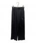 YORI（ヨリ）の古着「サテンセンタープレスワイドパンツ」｜ブラック