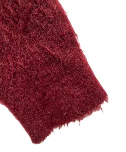 BRENT（ブレント）BRENT (ブレント) モヘア混チェックカーディガン レッド サイズ:Mの古着・服飾アイテム