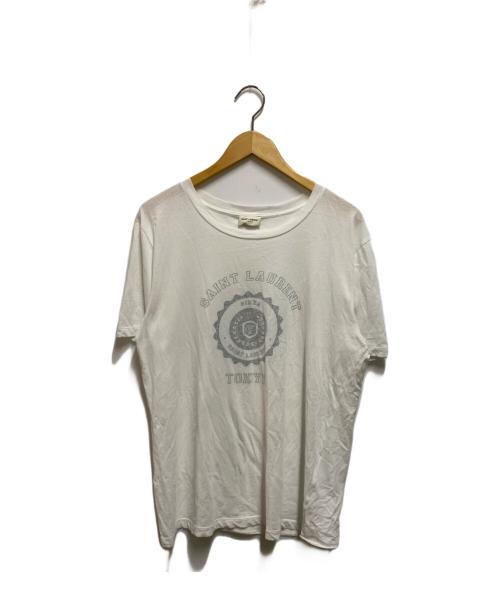 Saint Laurent Paris（サンローランパリ）Saint Laurent Paris (サンローランパリ) カレッジロゴTシャツ ホワイト サイズ:Ｓの古着・服飾アイテム