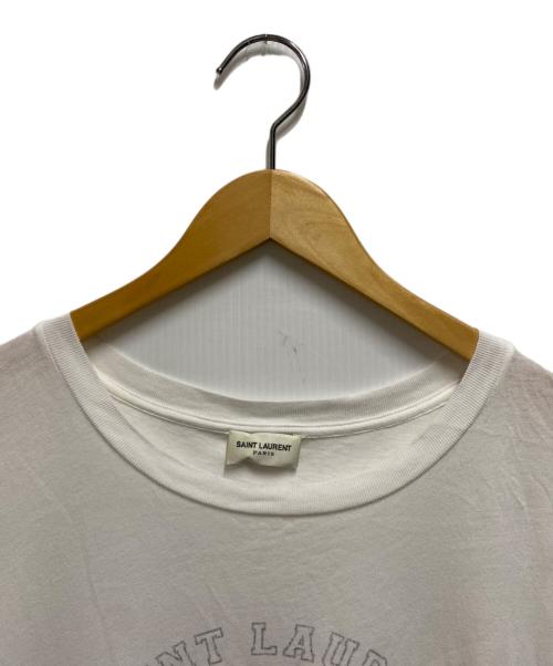 Saint Laurent Paris（サンローランパリ）Saint Laurent Paris (サンローランパリ) カレッジロゴTシャツ ホワイト サイズ:Ｓの古着・服飾アイテム