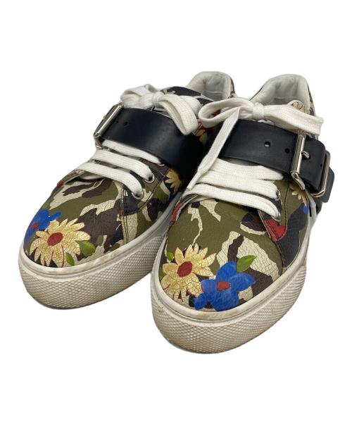 MIU MIU（ミュウミュウ）MIU MIU (ミュウミュウ) クラッシュレザースニーカー グリーン サイズ:351/2の古着・服飾アイテム