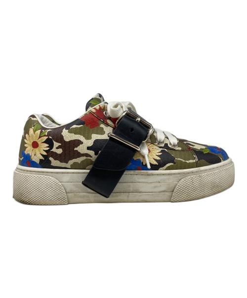 MIU MIU（ミュウミュウ）MIU MIU (ミュウミュウ) クラッシュレザースニーカー グリーン サイズ:351/2の古着・服飾アイテム