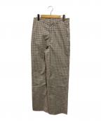 BLAMINKブラミンク）の古着「コットンシルクチェックスラックスパンツ」｜ベージュ