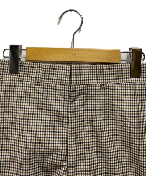 BLAMINK（ブラミンク）BLAMINK (ブラミンク) コットンシルクチェックスラックスパンツ ベージュ サイズ:Ｓ 未使用品の古着・服飾アイテム