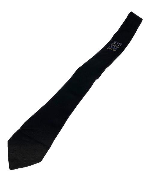Christian Dior（クリスチャン ディオール）Christian Dior (クリスチャン ディオール) シルクネクタイ ブラック サイズ:実寸サイズ参考の古着・服飾アイテム