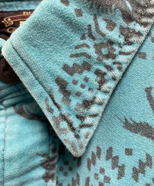 RRL（ダブルアールエル）RRL (ダブルアールエル) Western-Print Moleskin Workshirt グリーン サイズ:Sの古着・服飾アイテム