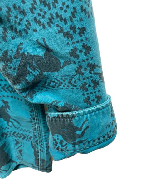 RRL（ダブルアールエル）RRL (ダブルアールエル) Western-Print Moleskin Workshirt グリーン サイズ:Sの古着・服飾アイテム