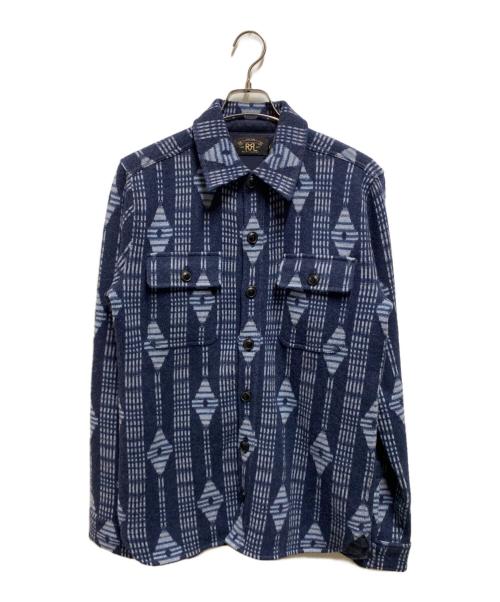 RRL（ダブルアールエル）RRL (ダブルアールエル) ナバホプリントフランネルシャツ ネイビー サイズ:Ｍの古着・服飾アイテム