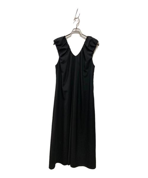 Whim Gazette（ウィムガゼット）Whim Gazette (ウィムガゼット) ウールVネックワンピース ブラック サイズ:FREEの古着・服飾アイテム