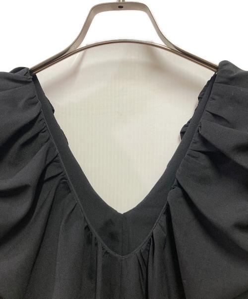 Whim Gazette（ウィムガゼット）Whim Gazette (ウィムガゼット) ウールVネックワンピース ブラック サイズ:FREEの古着・服飾アイテム