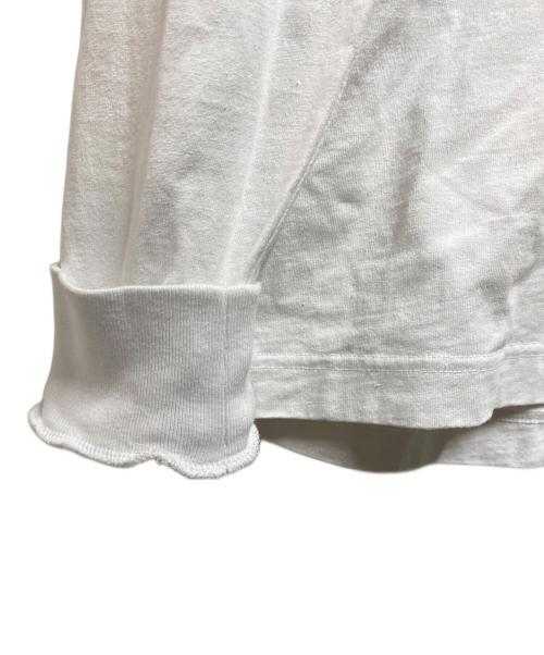 sacai（サカイ）sacai (サカイ) ロゴ刺繍レイヤード長袖カットソー ホワイト サイズ:2の古着・服飾アイテム