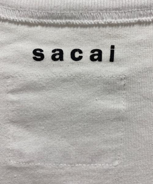 sacai（サカイ）sacai (サカイ) ロゴ刺繍レイヤード長袖カットソー ホワイト サイズ:2の古着・服飾アイテム