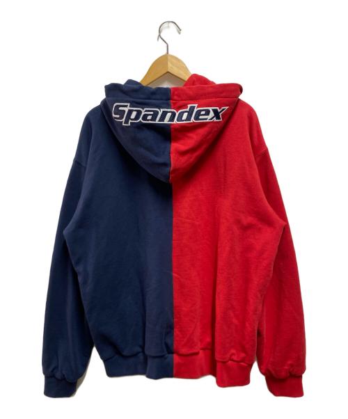 THE BLACK EYE PATCH（ブラックアイパッチ）THE BLACK EYE PATCH (ブラックアイパッチ) SPANDEX LOGO ZIP HOODIE レッド×ネイビー サイズ:Lの古着・服飾アイテム