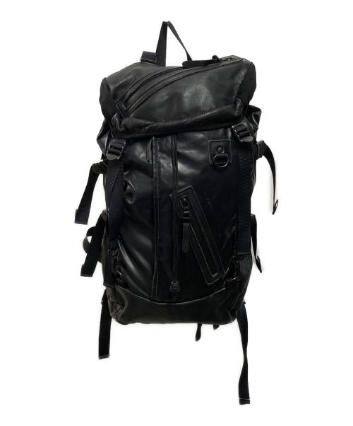 DECADE（ディケイド）DECADE (ディケイド) マットナイロンレザー切替バックパック ブラックの古着・服飾アイテム