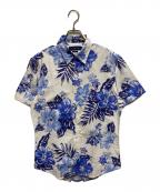 RALPH LAURENラルフローレン）の古着「花柄シャツ」｜ホワイト×ブルー