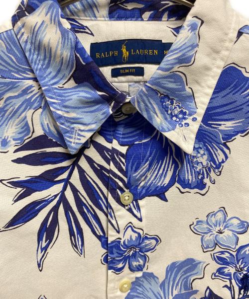 RALPH LAUREN（ラルフローレン）RALPH LAUREN (ラルフローレン) 花柄シャツ ホワイト×ブルー サイズ:Ｍの古着・服飾アイテム