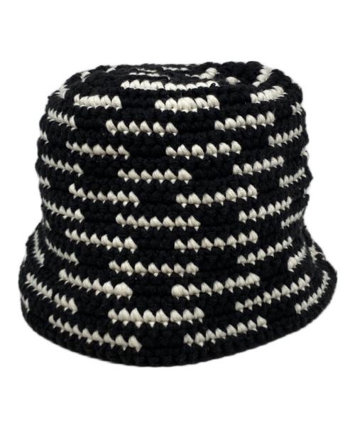 SAINT MICHAEL（セントマイケル）SAINT MICHAEL (セントマイケル) 25SS KNIT BUCKET HAT ブラック×ホワイト サイズ:OSの古着・服飾アイテム
