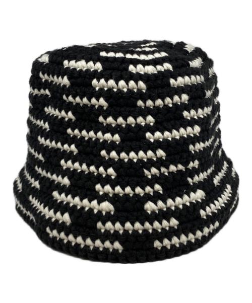SAINT MICHAEL（セントマイケル）SAINT MICHAEL (セントマイケル) 25SS KNIT BUCKET HAT ブラック×ホワイト サイズ:OSの古着・服飾アイテム