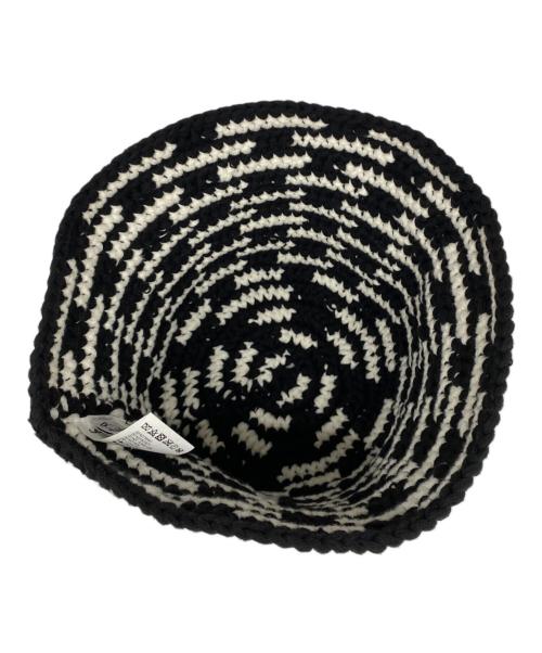 SAINT MICHAEL（セントマイケル）SAINT MICHAEL (セントマイケル) 25SS KNIT BUCKET HAT ブラック×ホワイト サイズ:OSの古着・服飾アイテム