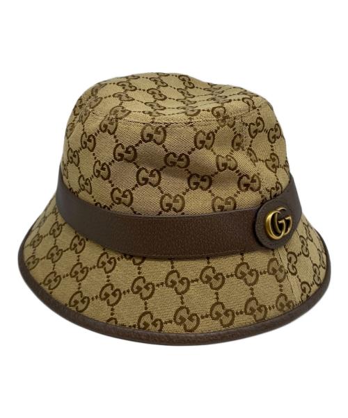 GUCCI（グッチ）GUCCI (グッチ) GGキャンバス フェドラハット ベージュ サイズ:Ｌの古着・服飾アイテム