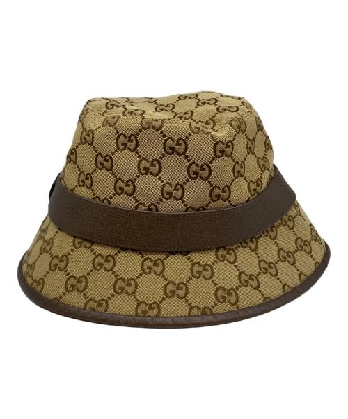 GUCCI（グッチ）GUCCI (グッチ) GGキャンバス フェドラハット ベージュ サイズ:Ｌの古着・服飾アイテム