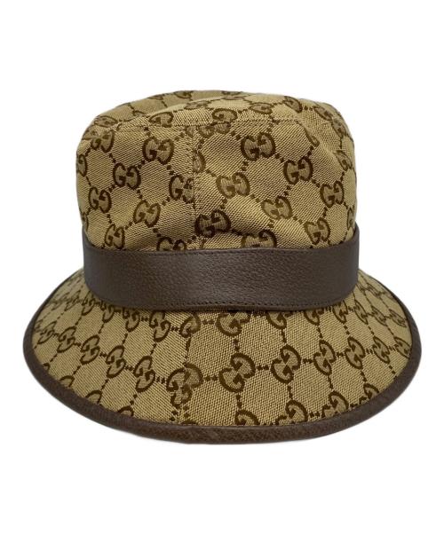 GUCCI（グッチ）GUCCI (グッチ) GGキャンバス フェドラハット ベージュ サイズ:Ｌの古着・服飾アイテム