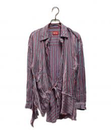 DIESEL（ディーゼル）の古着「C-Razyラップシャツ」｜ブルー×レッド