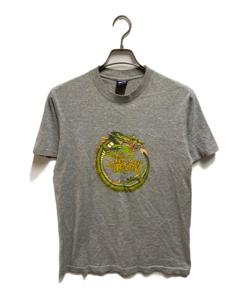 stussy（ステューシー）stussy (ステューシー) ドラゴンプリントTシャツ グレー サイズ:Sの古着・服飾アイテム