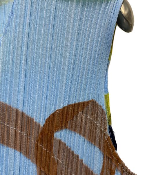 PLEATS PLEASE（プリーツプリーズ）PLEATS PLEASE (プリーツプリーズ) プリーツデザインドレスワンピース ブルー サイズ:2の古着・服飾アイテム