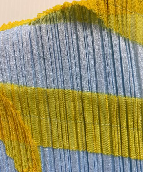 PLEATS PLEASE（プリーツプリーズ）PLEATS PLEASE (プリーツプリーズ) プリーツデザインドレスワンピース ブルー サイズ:2の古着・服飾アイテム