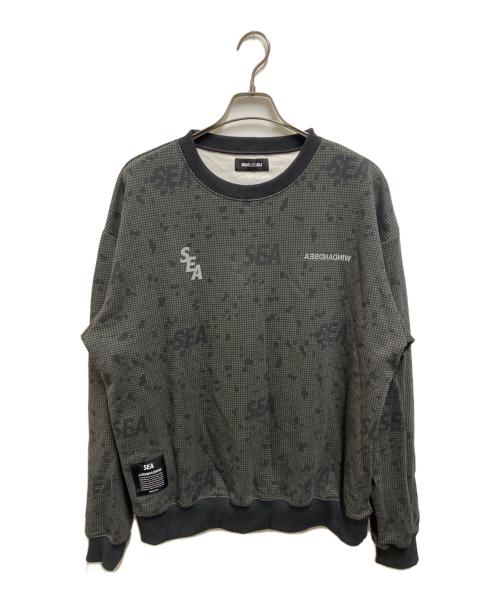 WIND AND SEA（ウィンダンシー）WIND AND SEA (ウィンダンシー) DN-CAMO CREW NECK ブラック サイズ:Ⅼの古着・服飾アイテム