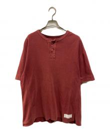 stussy（ステューシー）の古着「00sヘンリーネックTシャツ」｜レッド