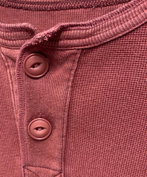 stussy（ステューシー）stussy (ステューシー) 00sヘンリーネックTシャツ レッド サイズ:XLの古着・服飾アイテム