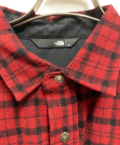 THE NORTH FACE（ザ ノース フェイス）THE NORTH FACE (ザ ノース フェイス) Brushwood Wool L/S Shirt レッド サイズ:Ｍの古着・服飾アイテム