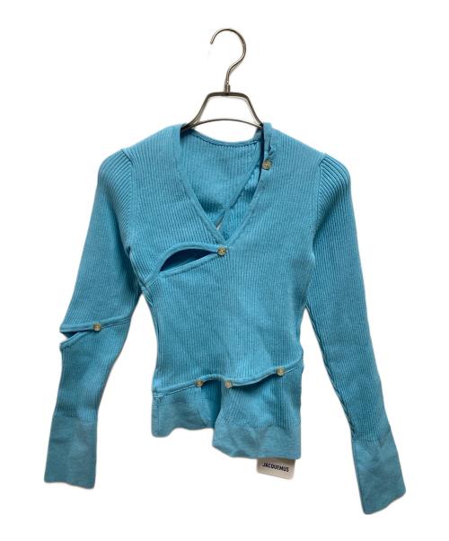 jacquemus（ジャックムス）jacquemus (ジャックムス) Tordu’ ribbed sweater ブルー サイズ:36 未使用品の古着・服飾アイテム