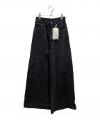 MM6 Maison Margielaエムエムシックスメゾンマルジェラ）の古着「Patchwork Wide Flare Jeans」｜ブラック