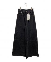 MM6 Maison Margiela（エムエムシックスメゾンマルジェラ）の古着「Patchwork Wide Flare Jeans」｜ブラック