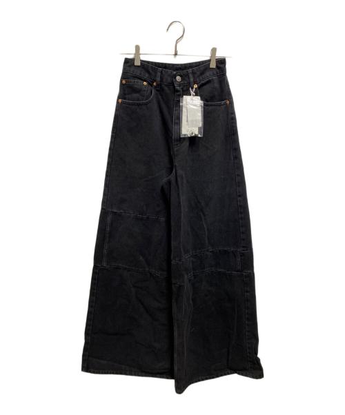 MM6 Maison Margiela（エムエムシックスメゾンマルジェラ）MM6 Maison Margiela (エムエムシックスメゾンマルジェラ) Patchwork Wide Flare Jeans ブラック サイズ:25の古着・服飾アイテム