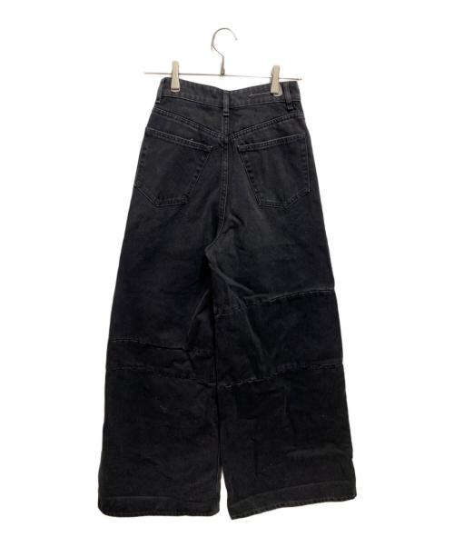 MM6 Maison Margiela（エムエムシックスメゾンマルジェラ）MM6 Maison Margiela (エムエムシックスメゾンマルジェラ) Patchwork Wide Flare Jeans ブラック サイズ:25の古着・服飾アイテム